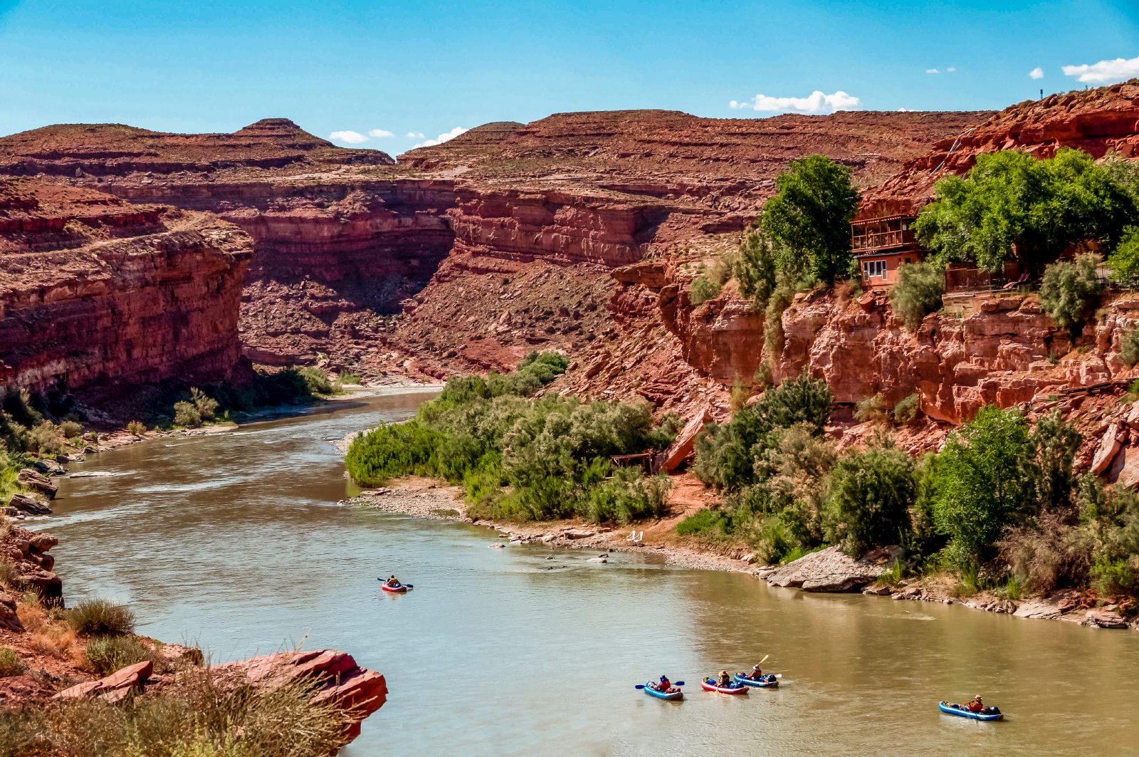 River winding through a red-rock canyon